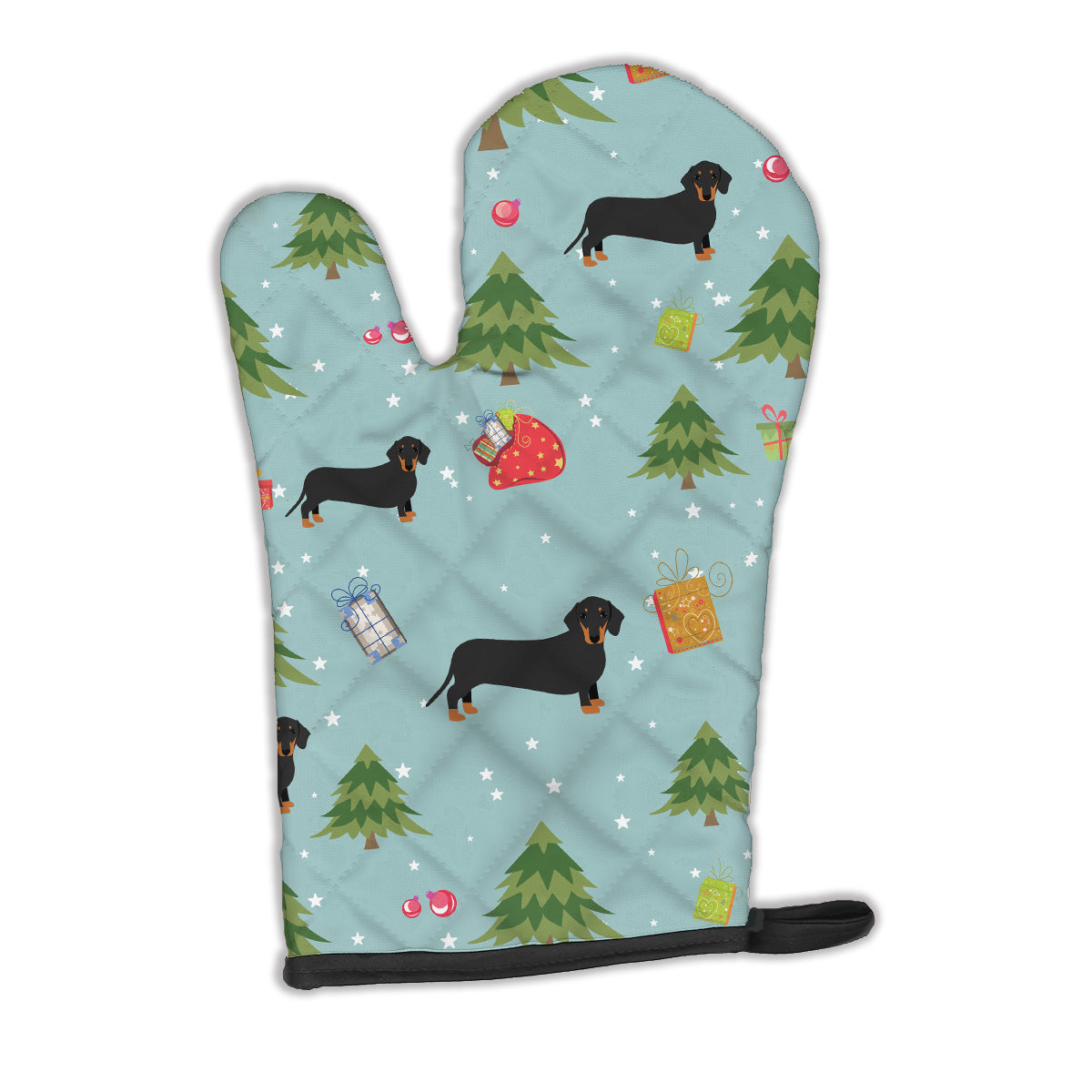 Christmas Black Tan Dachshund Oven Mitt BB4941OVMT  the-store.com.