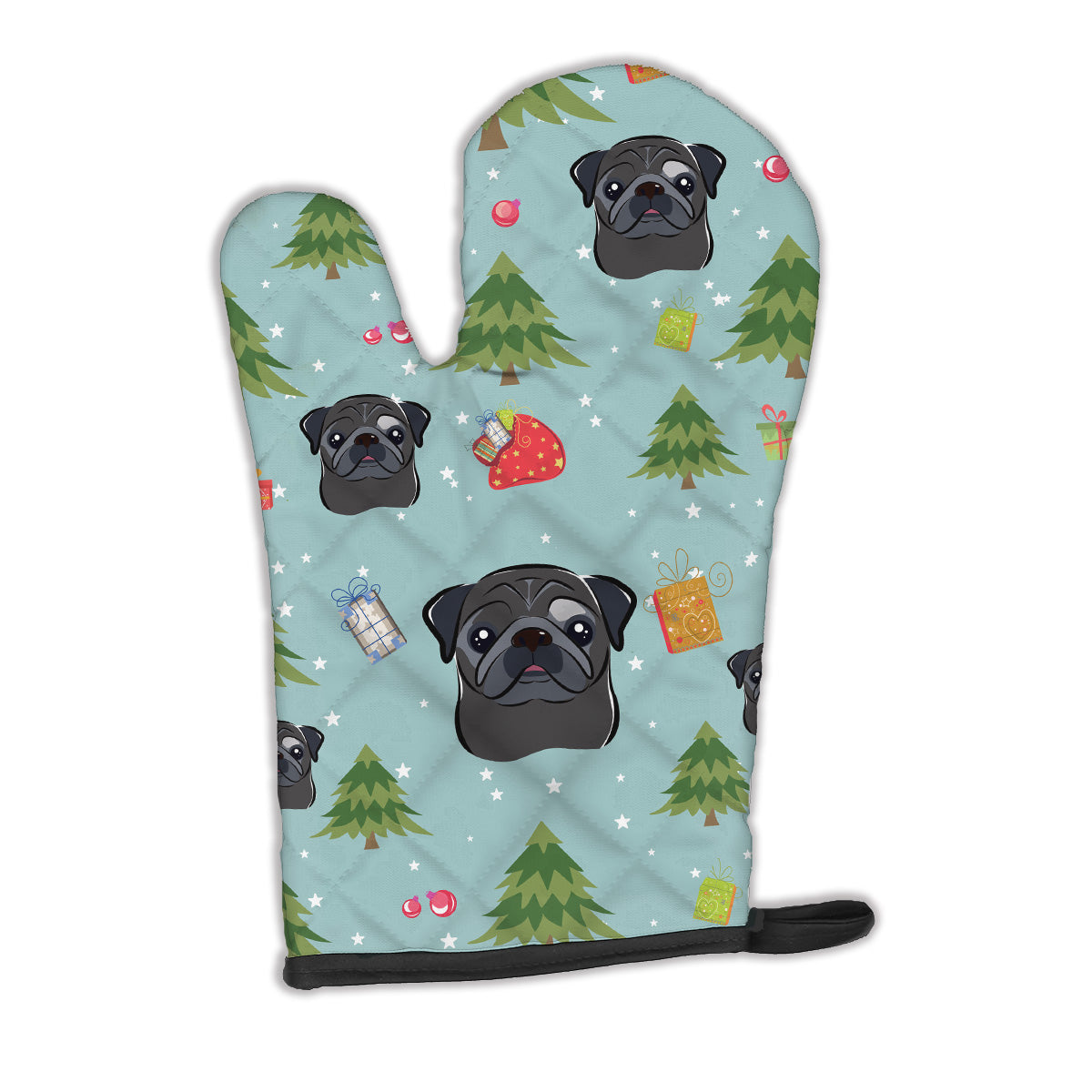 Christmas Black Pug Oven Mitt BB5052OVMT  the-store.com.