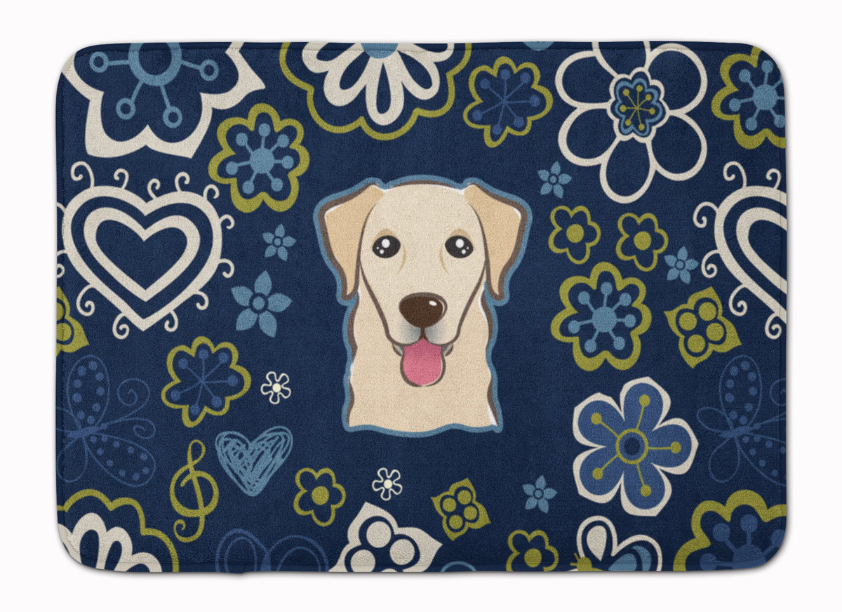 Blue Flowers Golden Retriever Machine Washable Memory Foam Mat BB5103RUG - the-store.com