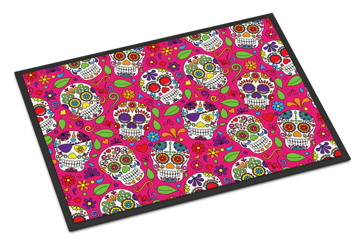 Day of the Dead Pink Indoor or Outdoor Mat 24x36 BB5115JMAT by Caroline's Treasures