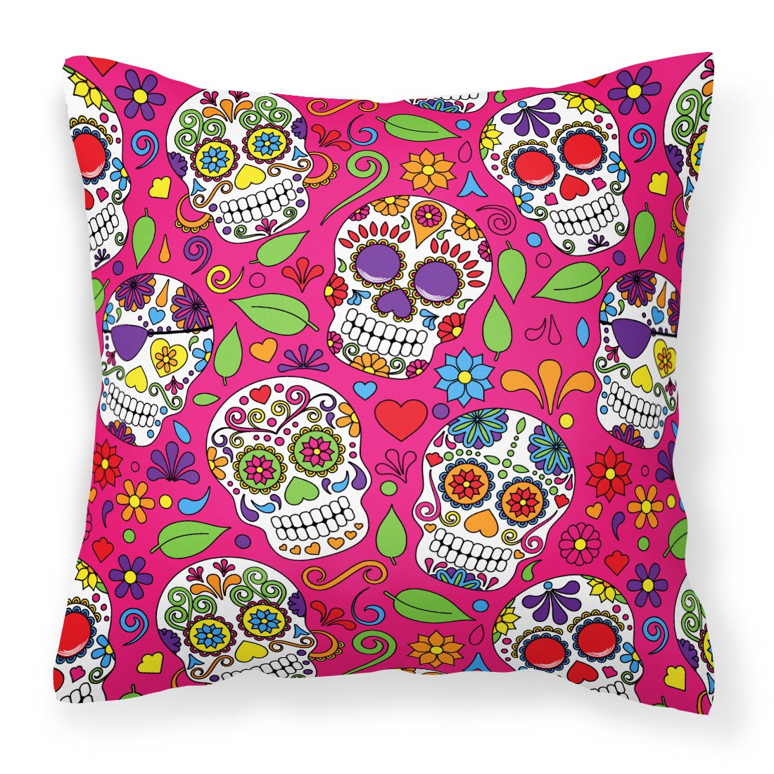 Day of the Dead Pink Fabric Decorative Pillow BB5115PW1818 by Caroline&#39;s Treasures
