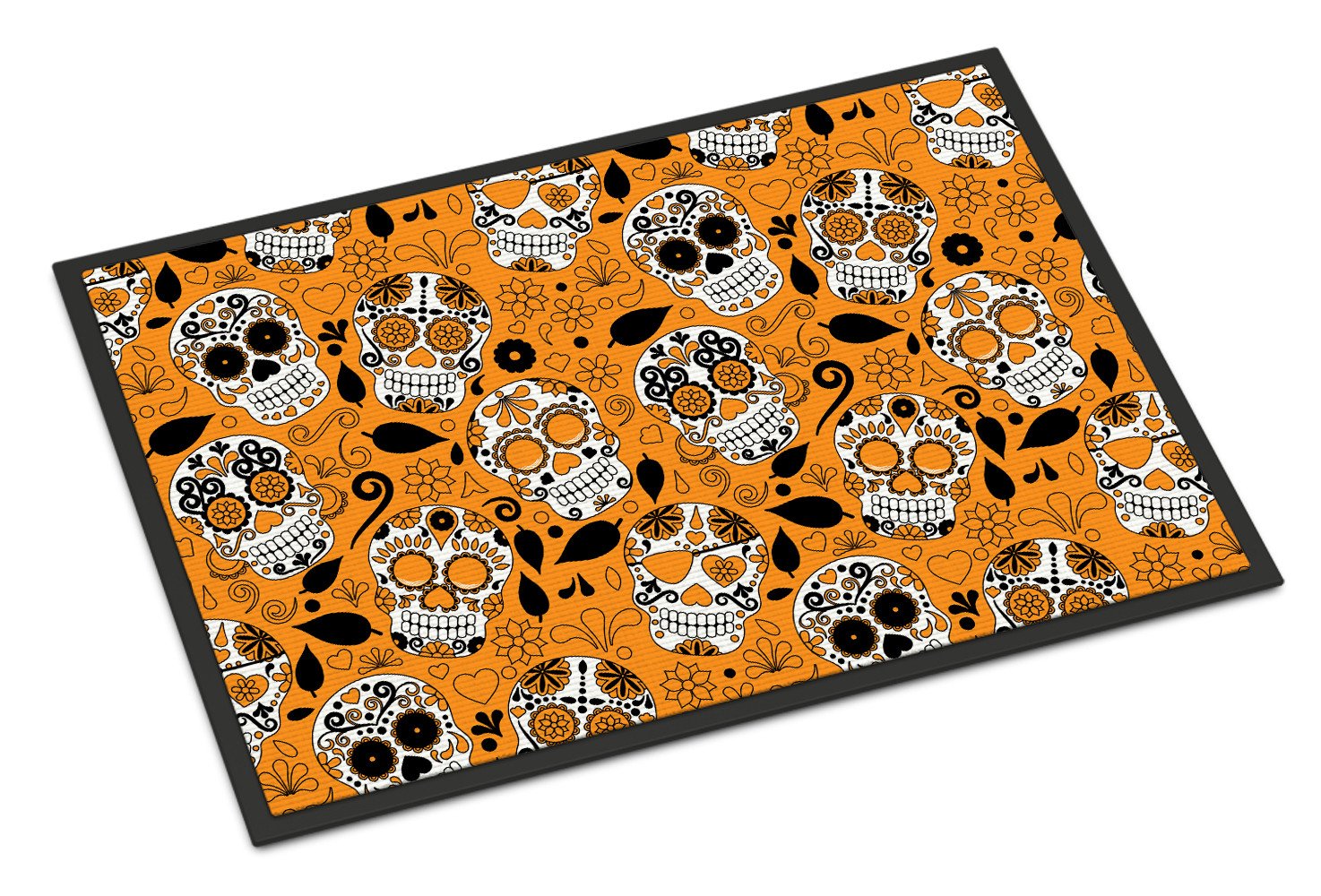 Day of the Dead Orange Indoor or Outdoor Mat 24x36 BB5118JMAT by Caroline's Treasures