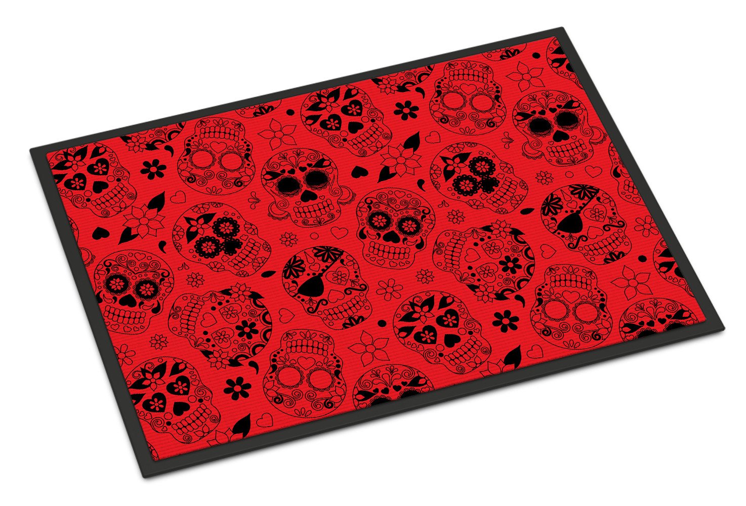 Day of the Dead Orange Indoor or Outdoor Mat 24x36 BB5119JMAT by Caroline's Treasures