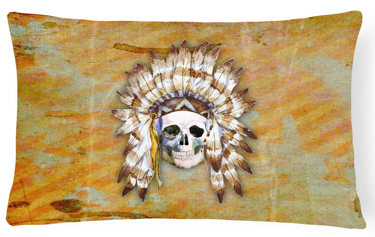 Day of the Dead Indian Skull Canvas Fabric Decorative Pillow BB5121PW1216 by Caroline&#39;s Treasures