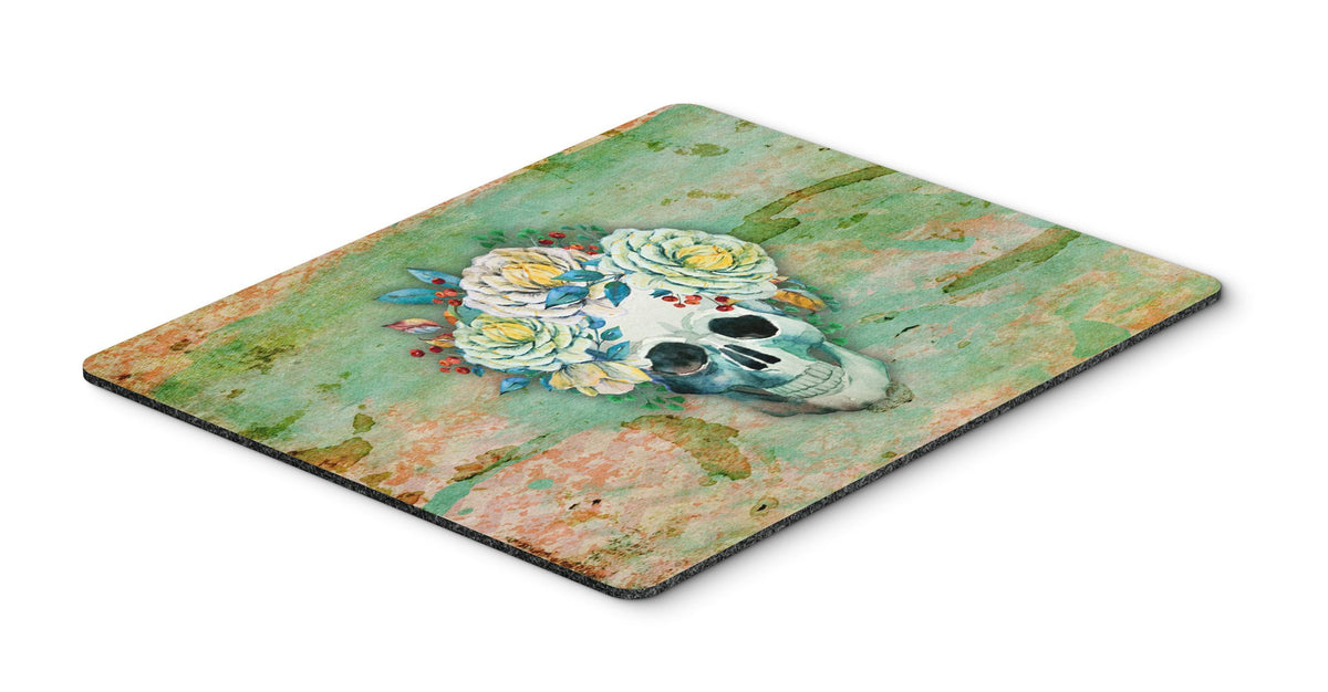 Day of the Dead Skull with Flowers Mouse Pad, Hot Pad or Trivet BB5124MP by Caroline&#39;s Treasures