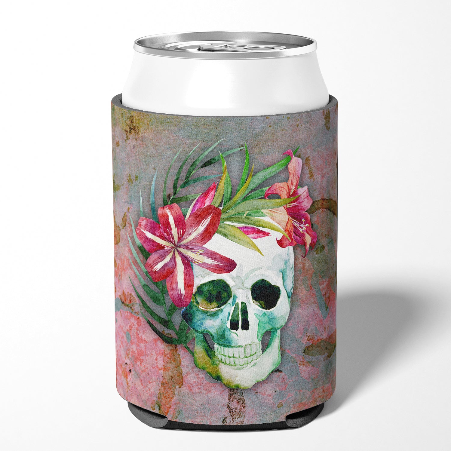 Day of the Dead Skull Flowers Can or Bottle Hugger BB5125CC  the-store.com.