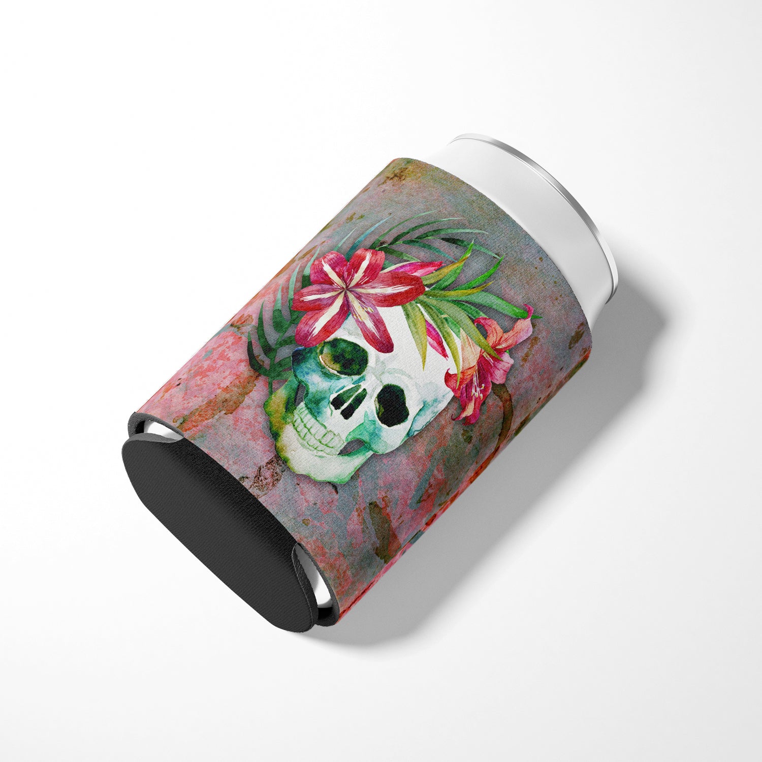Day of the Dead Skull Flowers Can or Bottle Hugger BB5125CC  the-store.com.