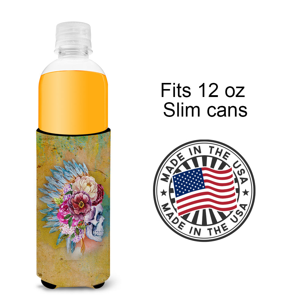 Day of the Dead Flowers Skull   Ultra Hugger for slim cans BB5129MUK  the-store.com.