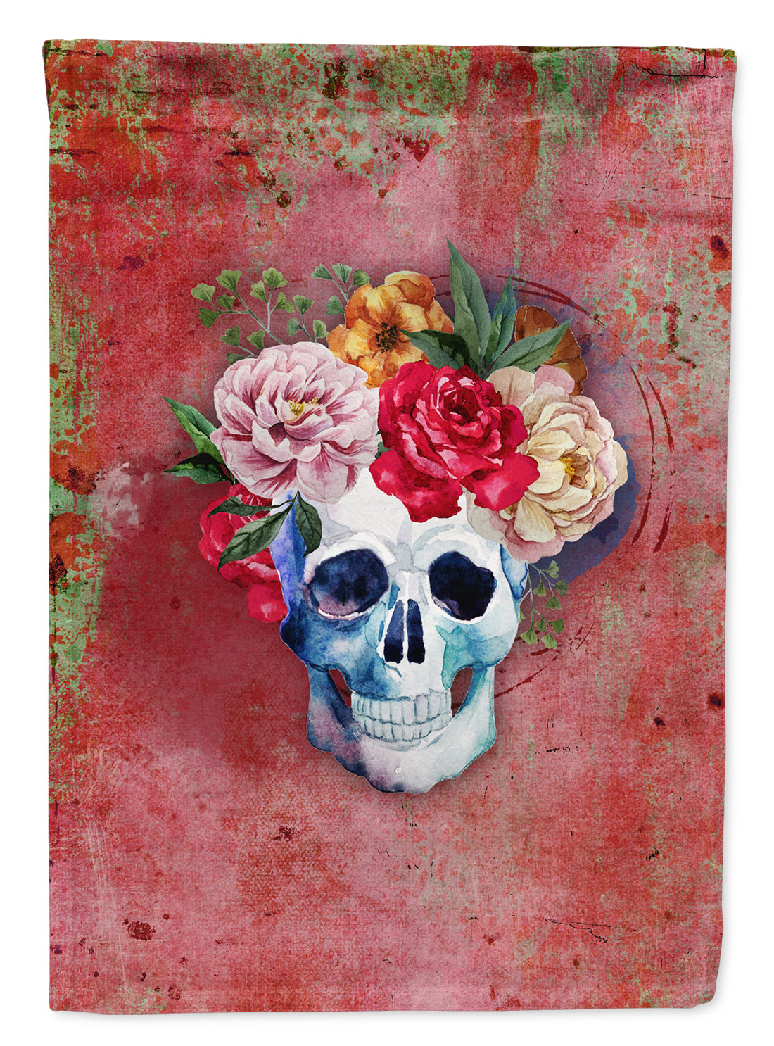 Day of the Dead Red Flowers Skull  Flag Garden Size BB5130GF  the-store.com.