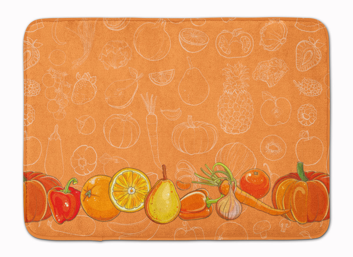 Fruits and Vegetables in Orange Machine Washable Memory Foam Mat BB5131RUG - the-store.com