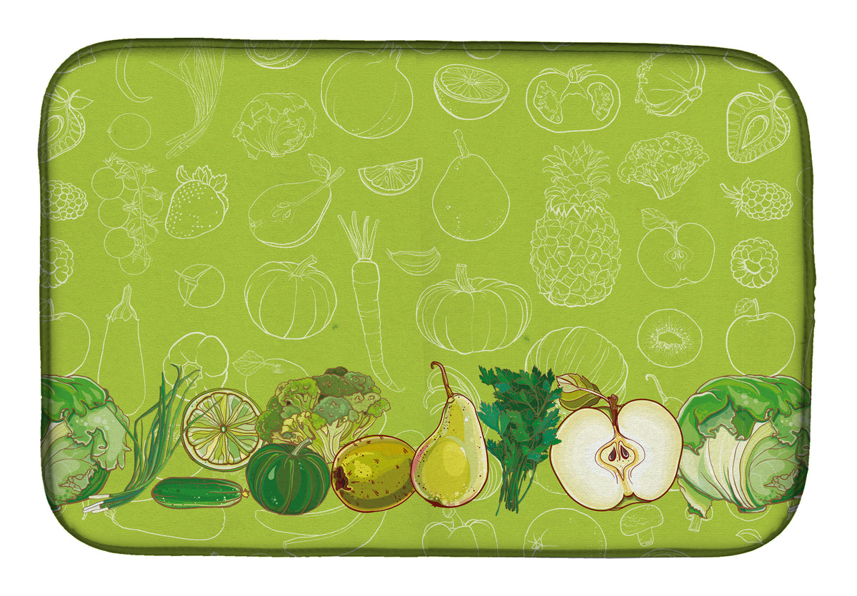 Fruits and Vegetables in Green Dish Drying Mat BB5135DDM  the-store.com.