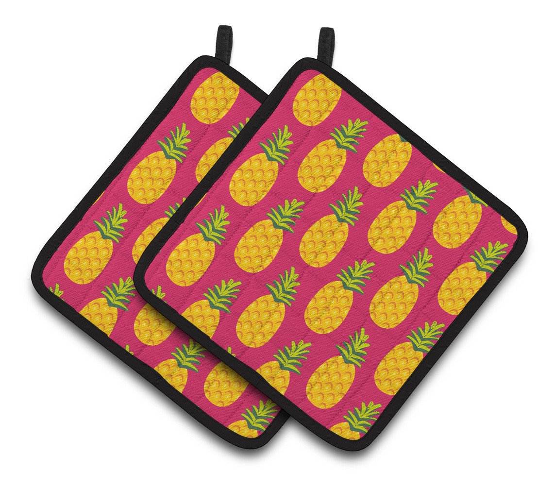 Pineapples on Pink Pair of Pot Holders BB5136PTHD by Caroline's Treasures