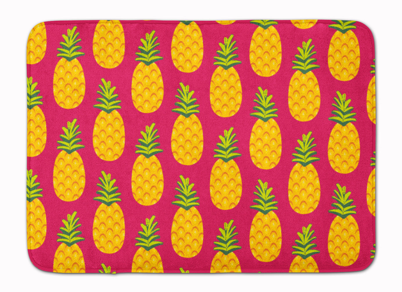 Pineapples on Pink Machine Washable Memory Foam Mat BB5136RUG - the-store.com