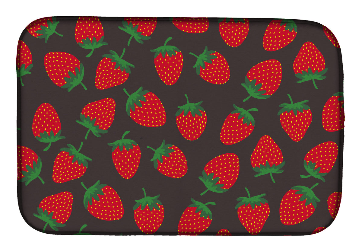 Strawberries on Gray Dish Drying Mat BB5137DDM  the-store.com.