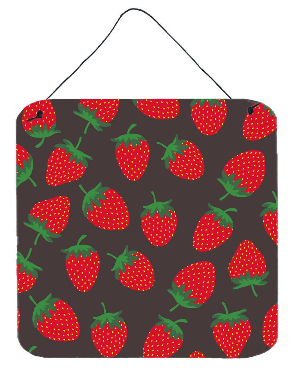 Strawberries on Gray Wall or Door Hanging Prints by Caroline's Treasures