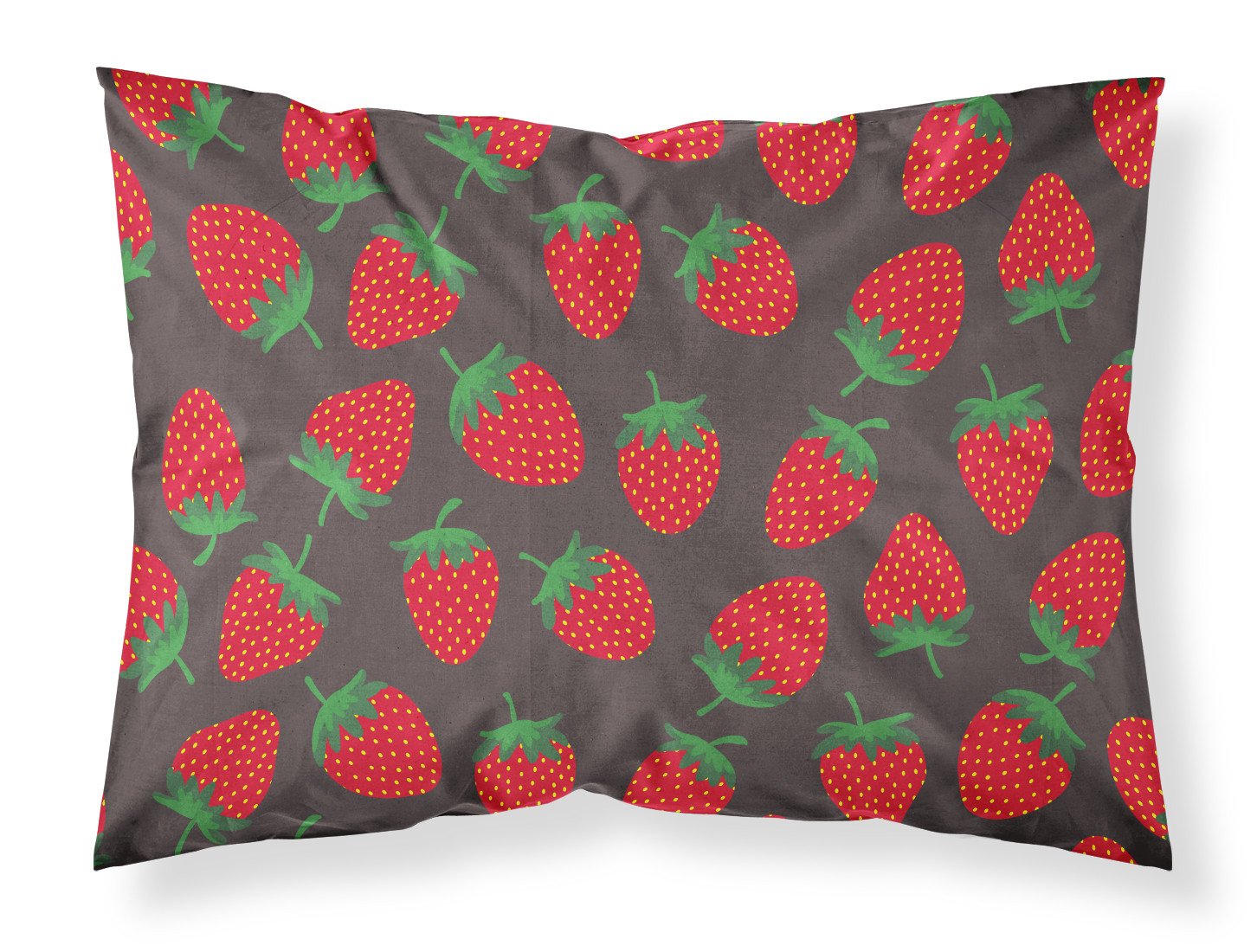 Strawberries on Gray Fabric Standard Pillowcase BB5137PILLOWCASE by Caroline's Treasures