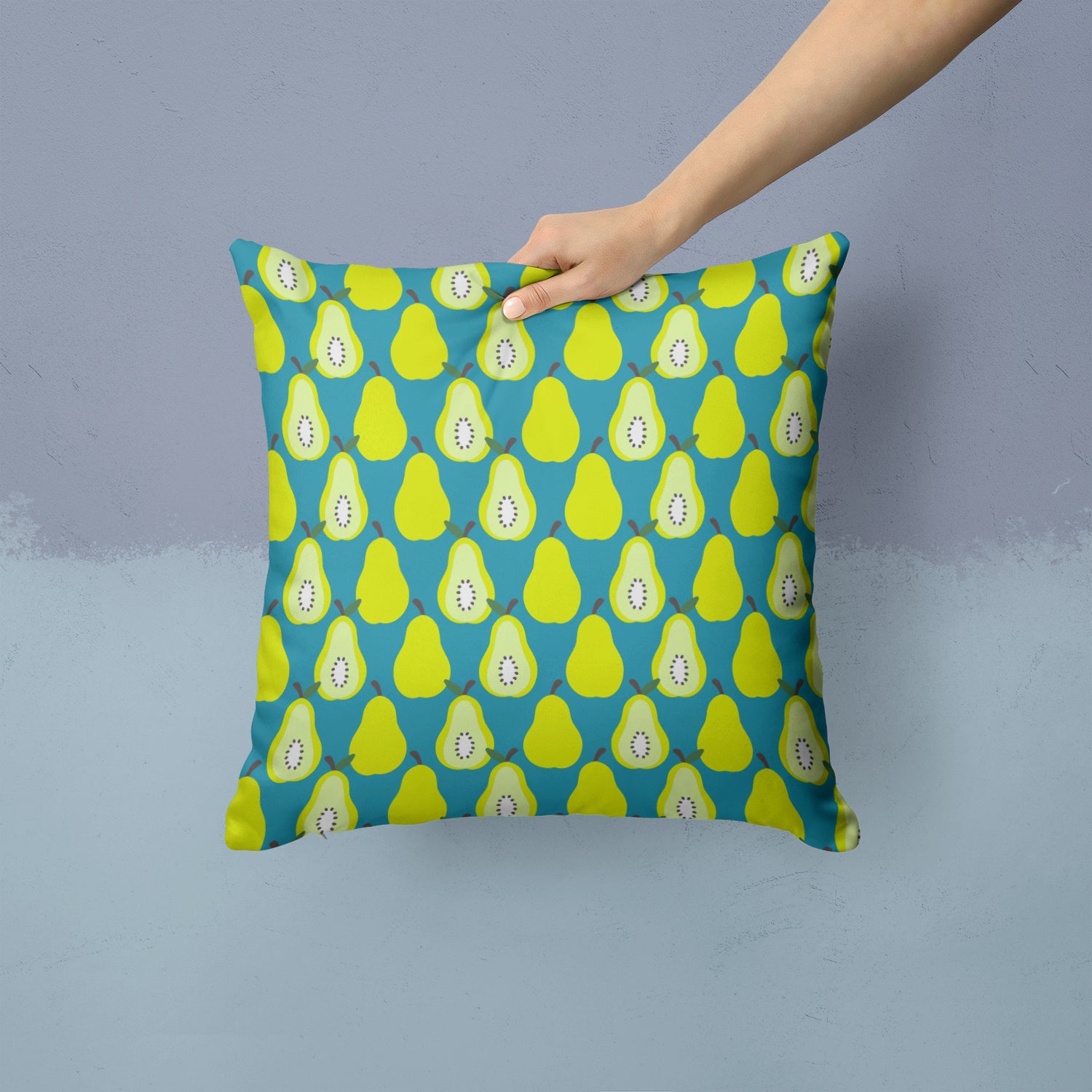 Pears on Green Fabric Decorative Pillow BB5138PW1414 - the-store.com