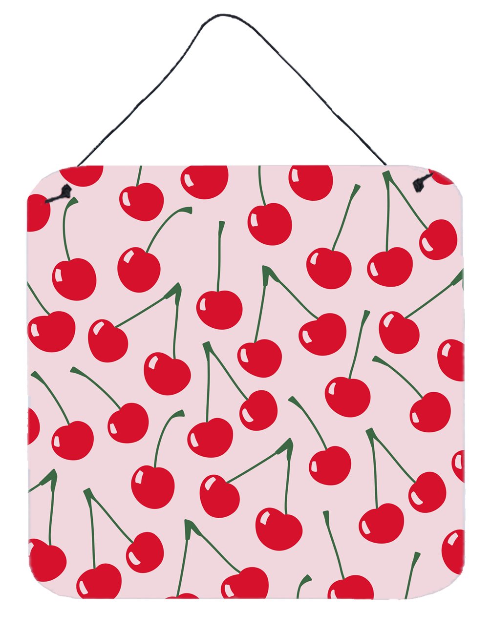 Cherries on Pink Wall or Door Hanging Prints by Caroline's Treasures