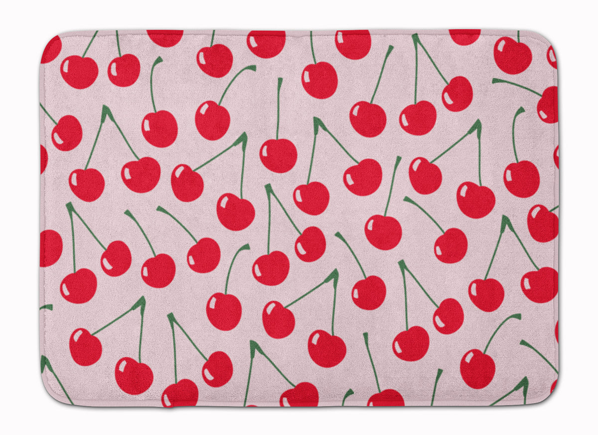 Cherries on Pink Machine Washable Memory Foam Mat BB5139RUG - the-store.com