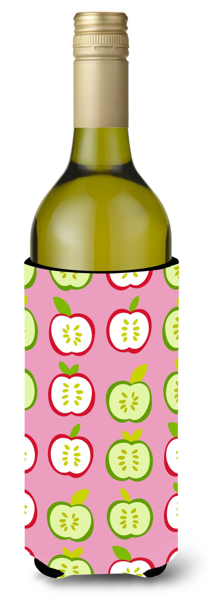 Apples on Pink Wine Bottle Beverge Insulator Hugger BB5141LITERK by Caroline's Treasures