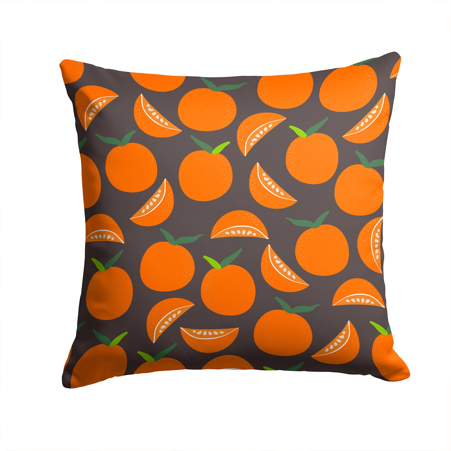 Oranges on Gray Fabric Decorative Pillow BB5142PW1414 - the-store.com