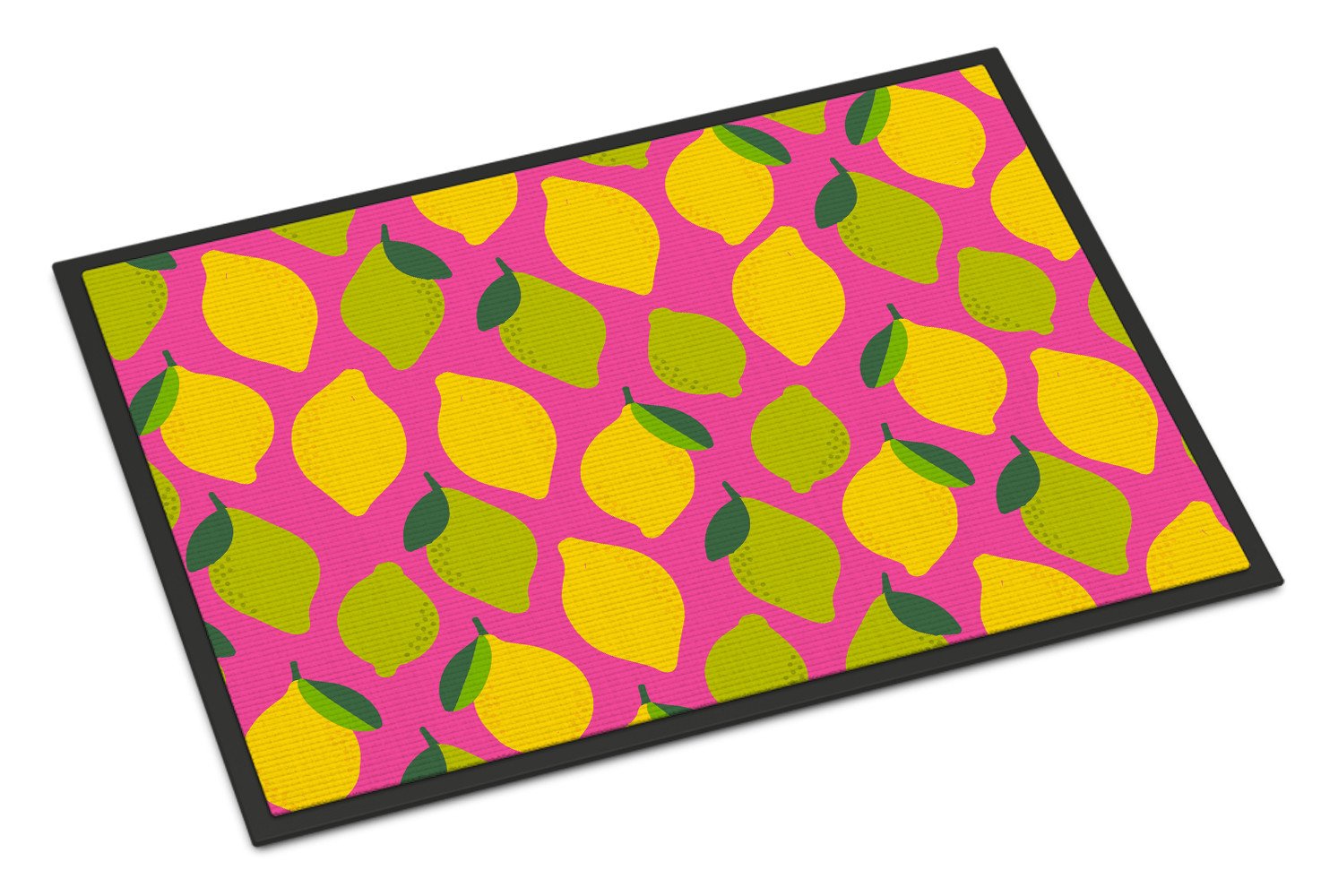 Lemons and Limes on Pink Indoor or Outdoor Mat 24x36 BB5143JMAT by Caroline's Treasures