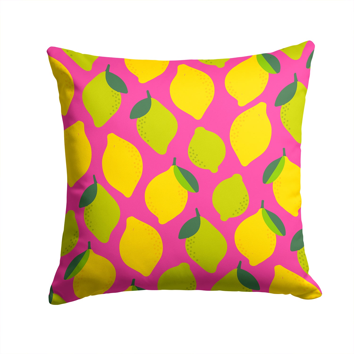 Lemons and Limes on Pink Fabric Decorative Pillow BB5143PW1414 - the-store.com