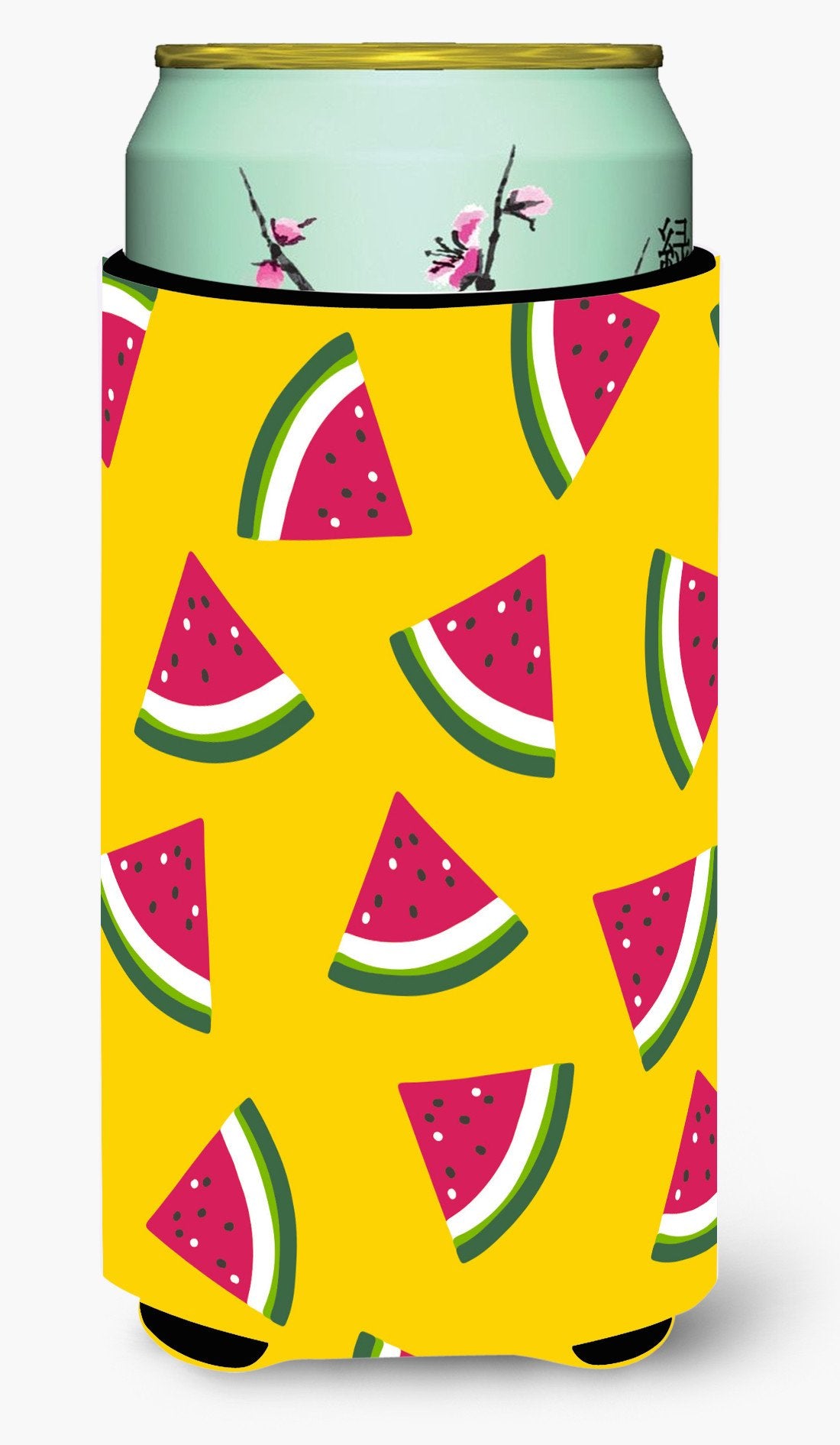 Watermelon on Yellow Tall Boy Beverage Insulator Hugger BB5144TBC by Caroline's Treasures