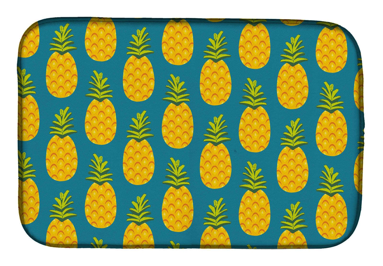 Pineapples on Teal Dish Drying Mat BB5145DDM  the-store.com.