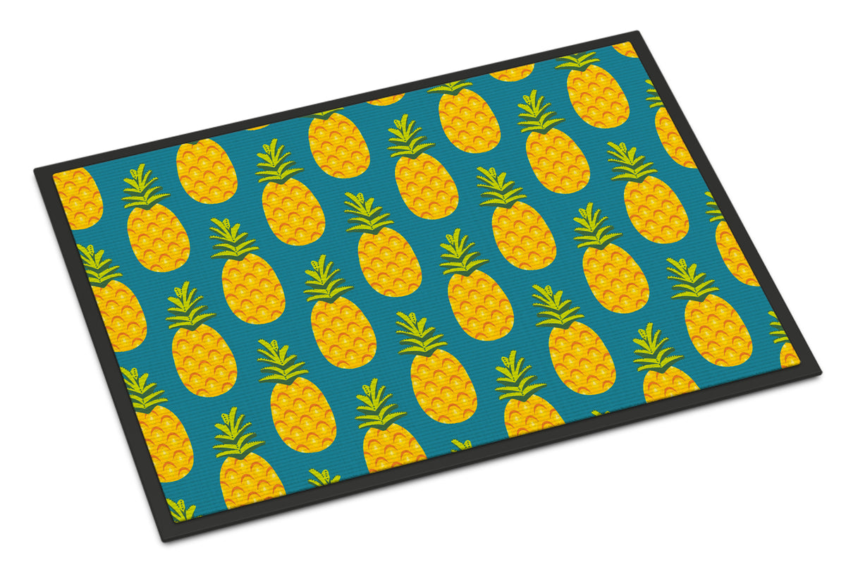 Pineapples on Teal Indoor or Outdoor Mat 18x27 BB5145MAT - the-store.com