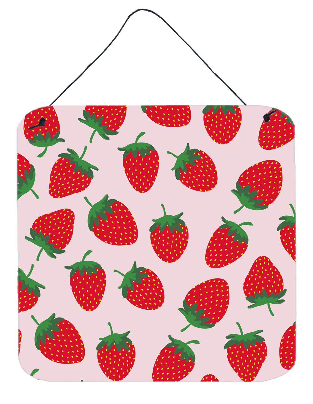 Strawberries on Pink Wall or Door Hanging Prints by Caroline's Treasures