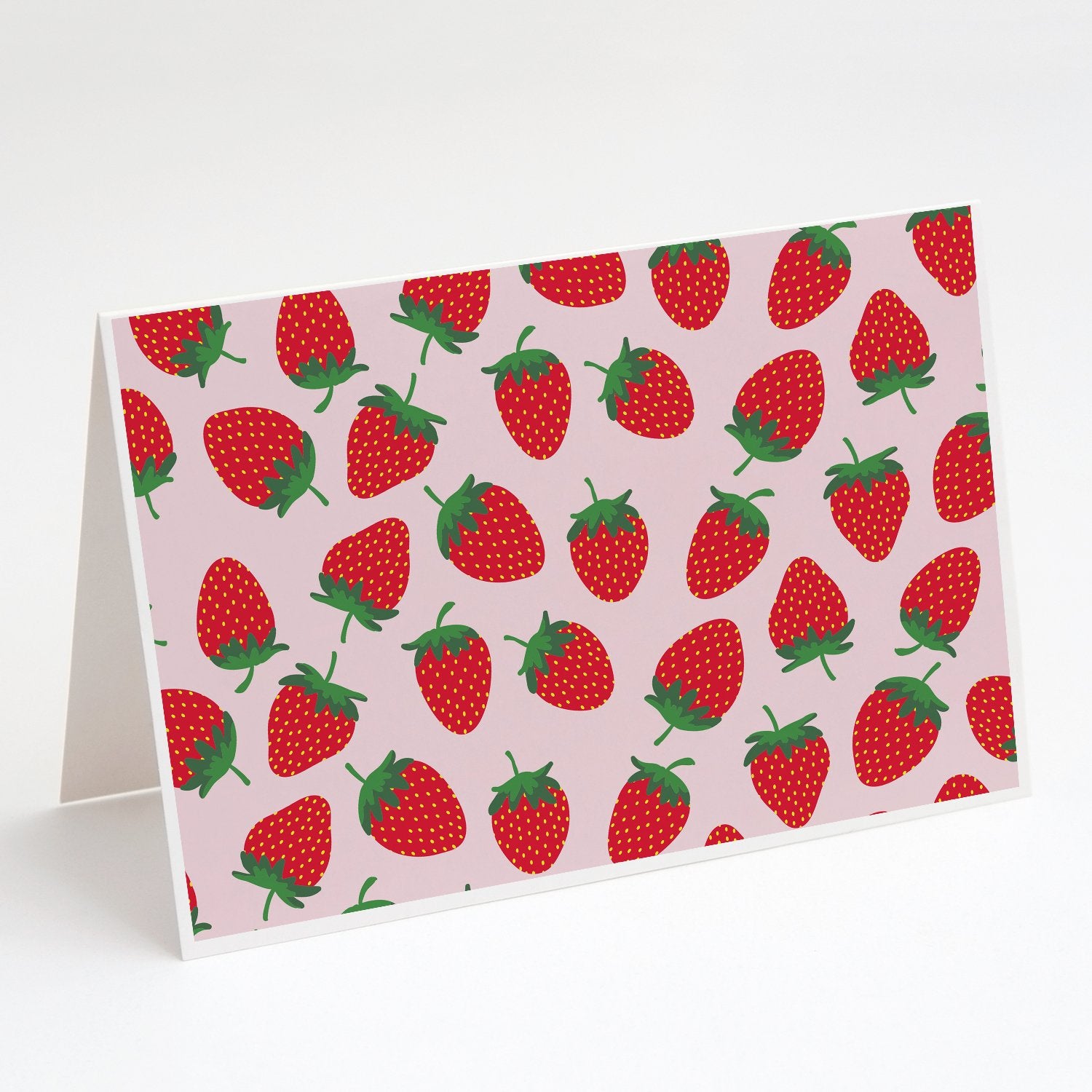 Buy this Strawberries on Pink Greeting Cards and Envelopes Pack of 8