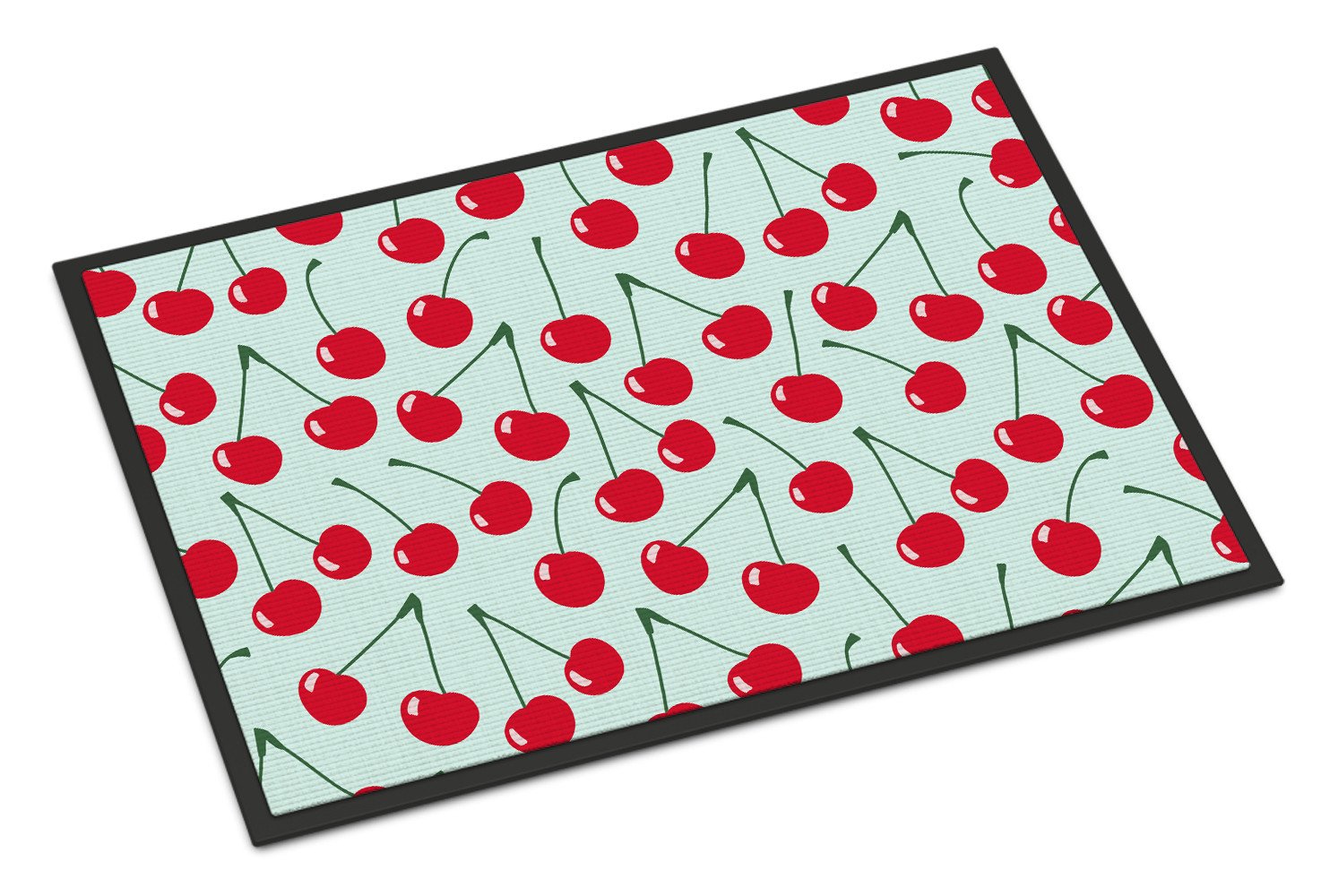 Cherries on Blue Indoor or Outdoor Mat 24x36 BB5148JMAT by Caroline's Treasures