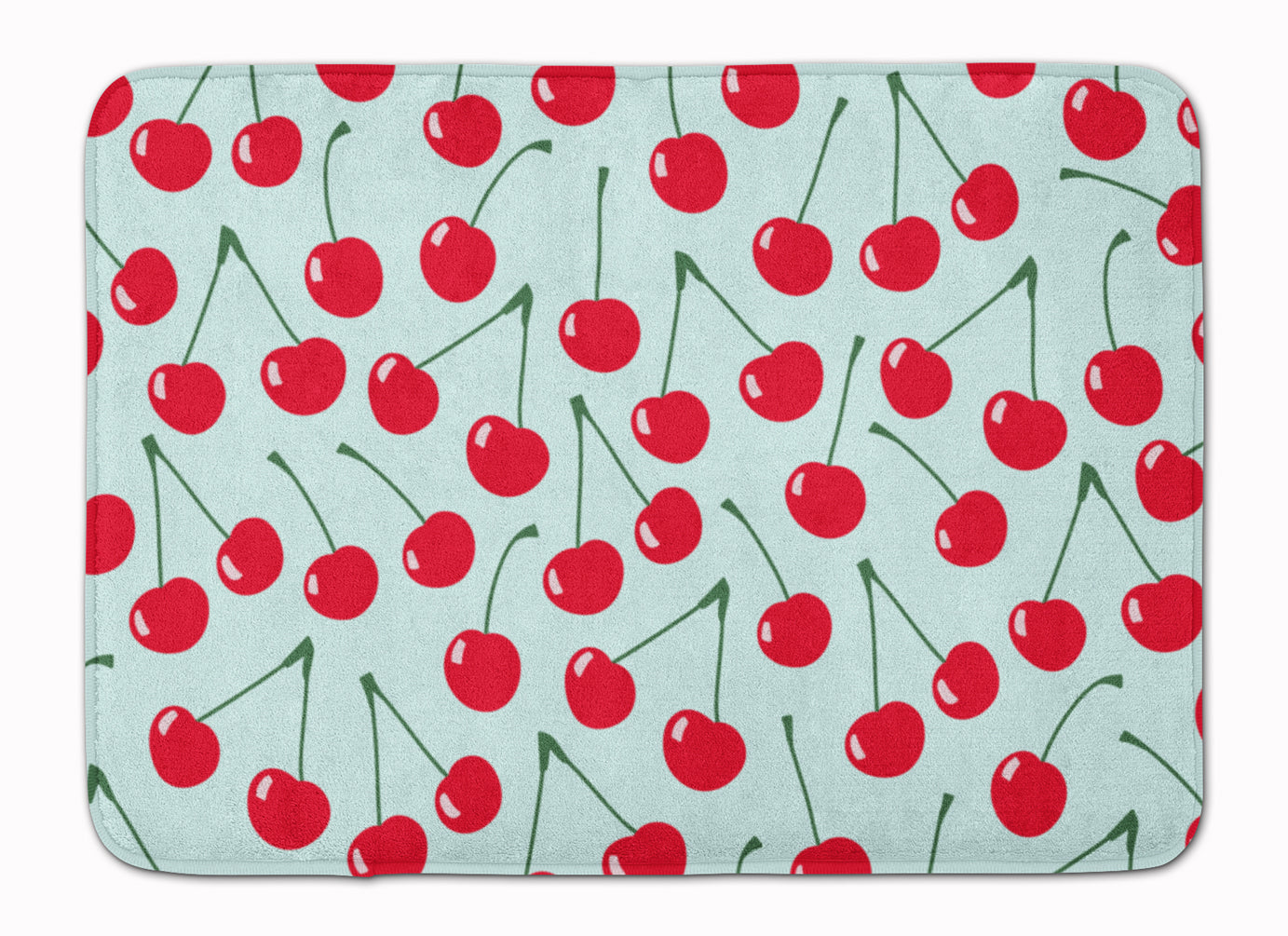 Cherries on Blue Machine Washable Memory Foam Mat BB5148RUG - the-store.com