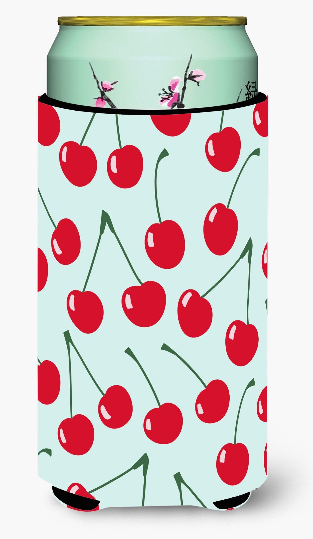 Cherries on Blue Tall Boy Beverage Insulator Hugger BB5148TBC by Caroline&#39;s Treasures