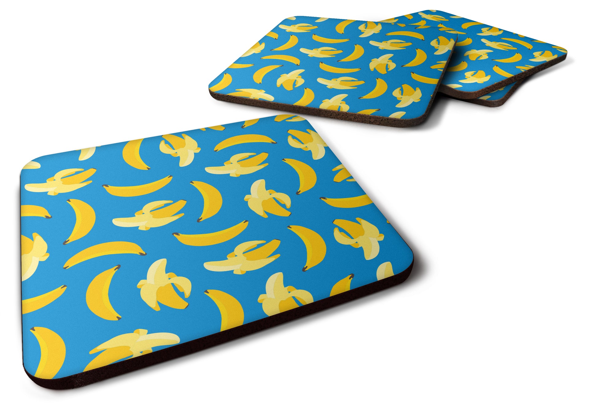 Bananas on Blue Foam Coaster Set of 4 BB5149FC - the-store.com