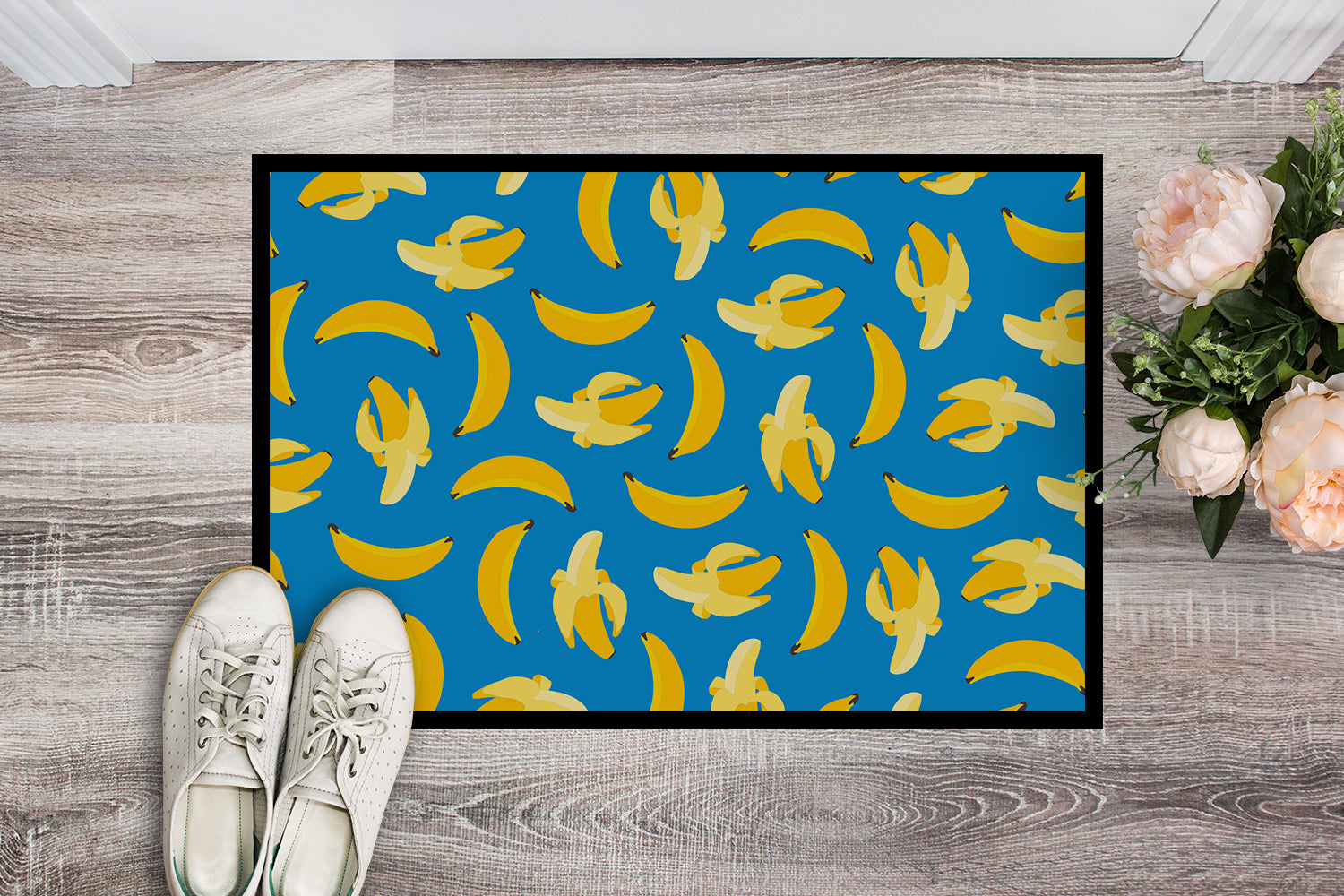 Bananas on Blue Indoor or Outdoor Mat 18x27 BB5149MAT - the-store.com