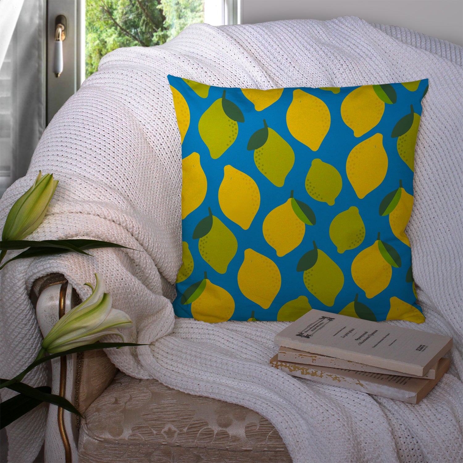 Lemons and Limes Fabric Decorative Pillow BB5150PW1414 - the-store.com