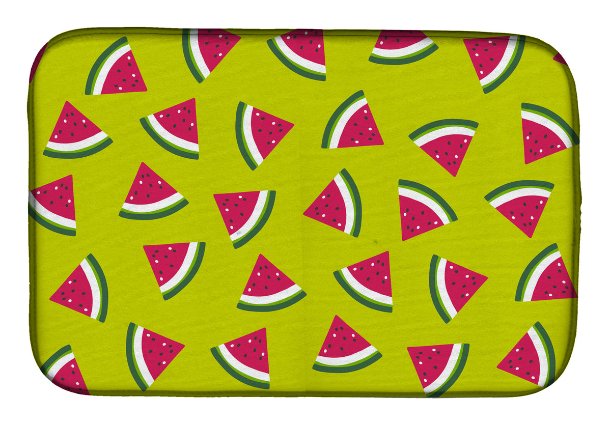 Watermelon on Lime Green Dish Drying Mat BB5151DDM  the-store.com.