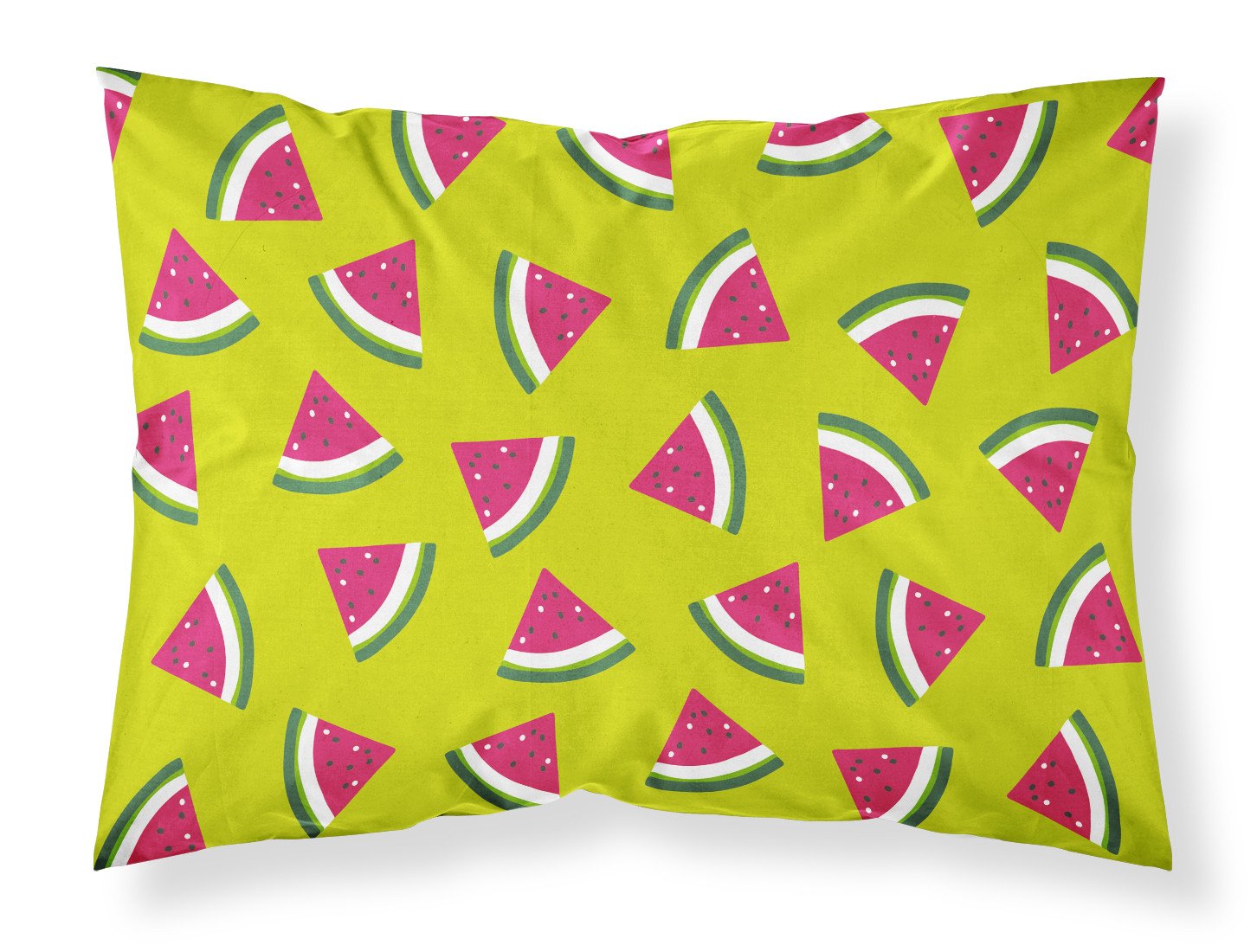 Watermelon on Lime Green Fabric Standard Pillowcase BB5151PILLOWCASE by Caroline's Treasures