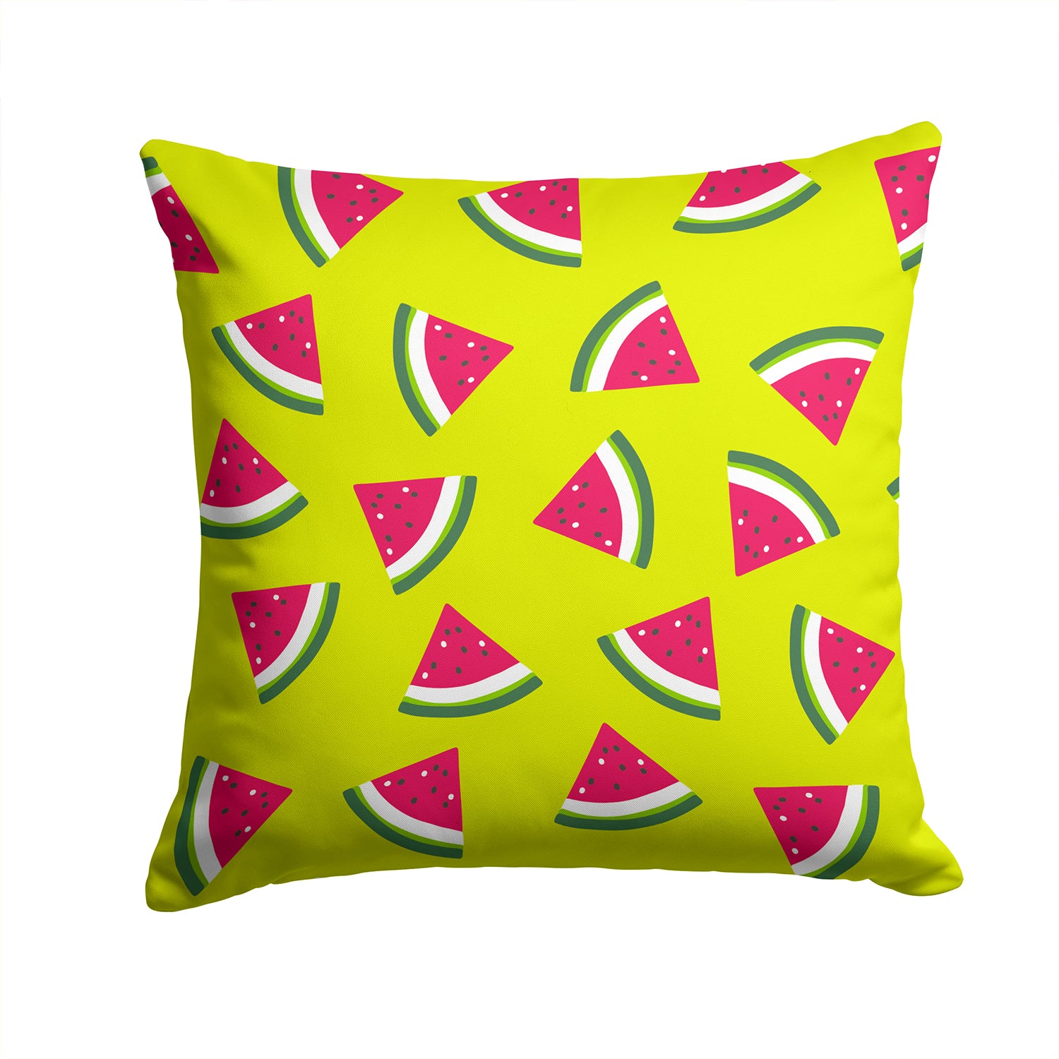 Watermelon on Lime Green Fabric Decorative Pillow BB5151PW1414 - the-store.com