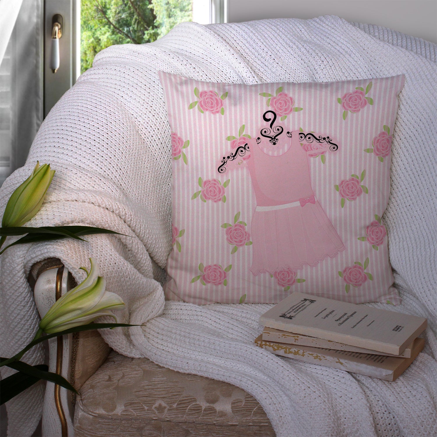 Ballerina Ballet Attire Fabric Decorative Pillow BB5158PW1414 - the-store.com