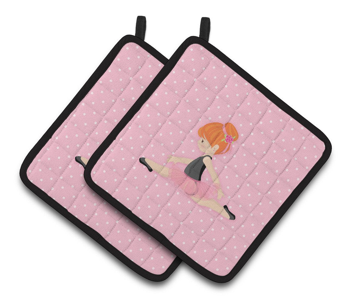 Ballerina Red Head Jete Pair of Pot Holders BB5165PTHD by Caroline's Treasures