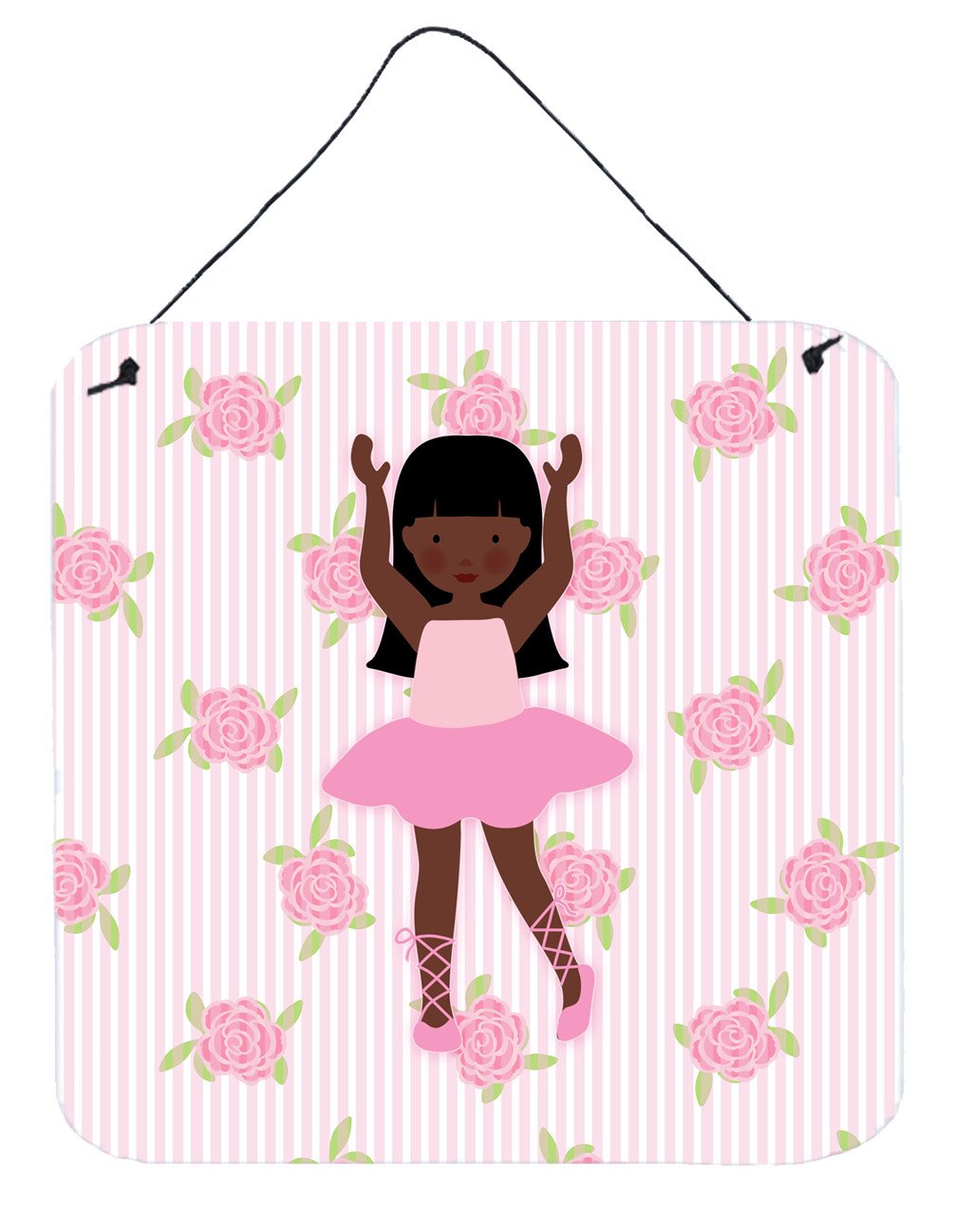 Ballerina African American Long Hair Wall or Door Hanging Prints BB5180DS66 by Caroline&#39;s Treasures