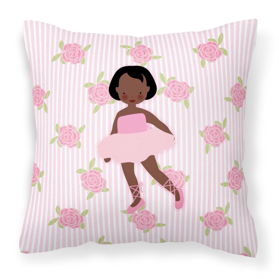 Ballerina African American Short Hair Fabric Decorative Pillow BB5190PW1818 by Caroline's Treasures