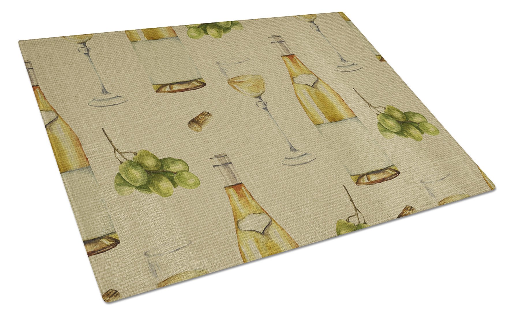 White Wine on Linen Glass Cutting Board Large BB5194LCB by Caroline's Treasures