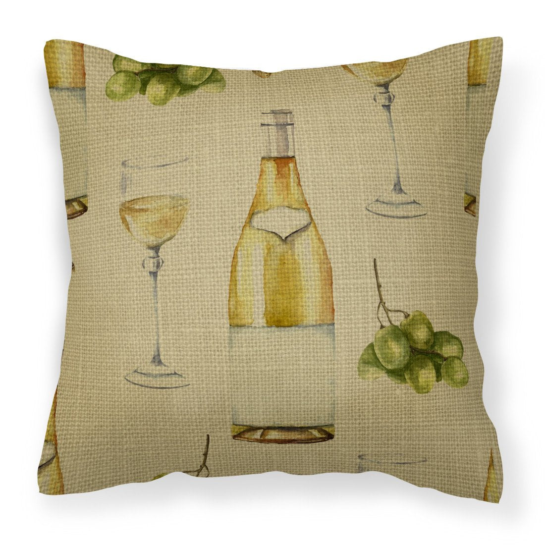 White Wine on Linen Fabric Decorative Pillow BB5194PW1818 by Caroline's Treasures