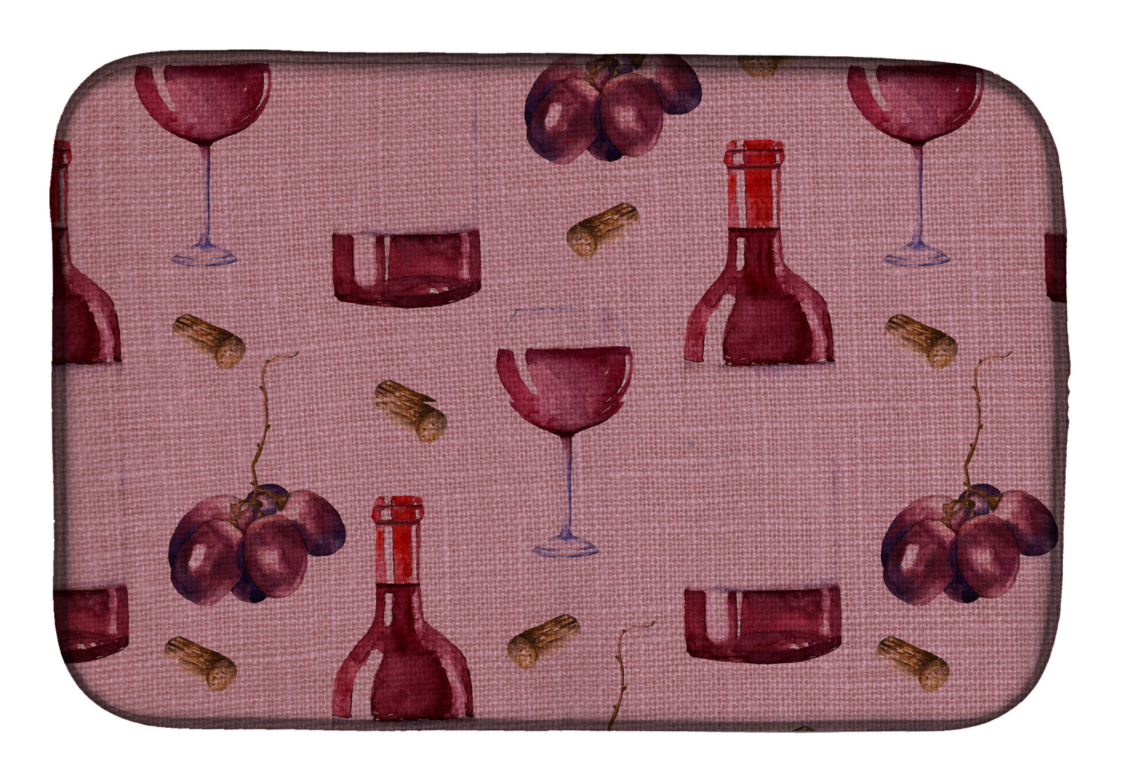 Red Wine on Linen Dish Drying Mat BB5195DDM  the-store.com.