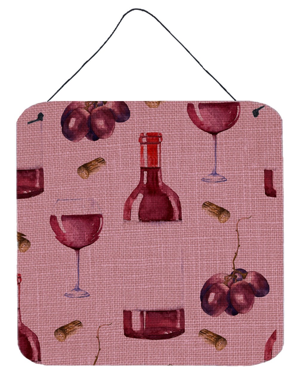 Red Wine on Linen Wall or Door Hanging Prints BB5195DS66 by Caroline&#39;s Treasures