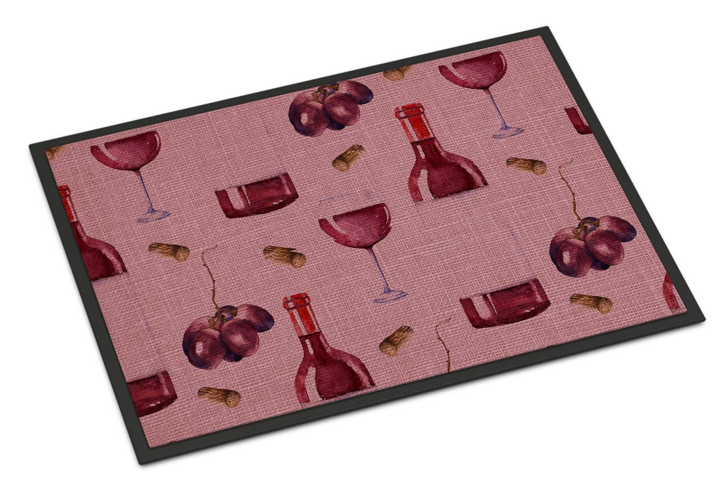 Red Wine on Linen Indoor or Outdoor Mat 24x36 BB5195JMAT by Caroline's Treasures